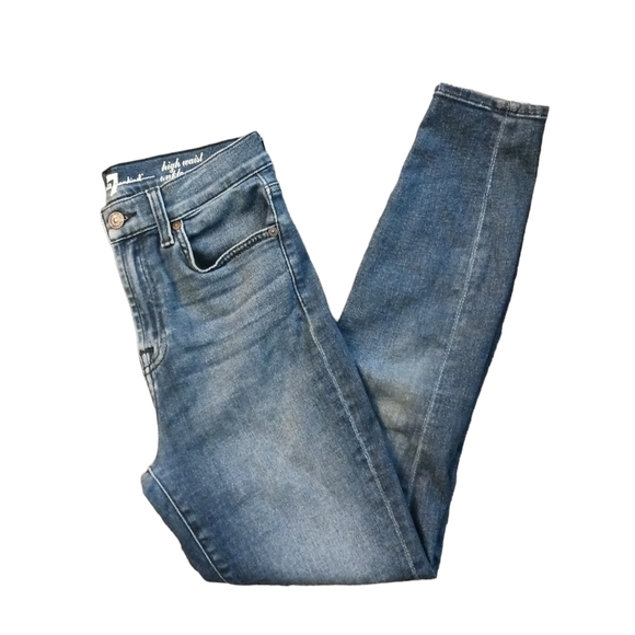 7 For All Mankind Jeans Guinevere High Waist Ankle Jeans - Picture 9 of 9